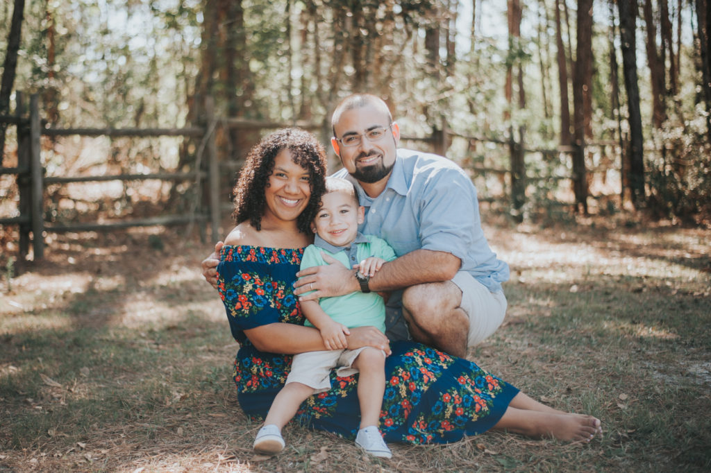 Smiling family photo